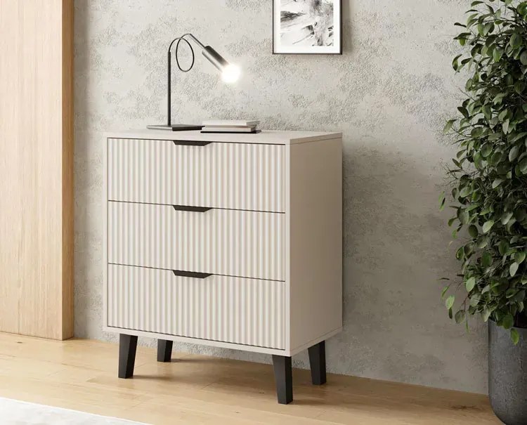 Komoda kaszmirowa z 3 szufladami na nóżkach W5-B57