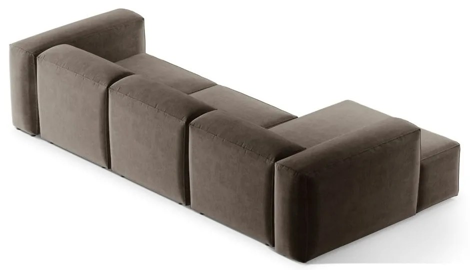 Brązowy narożnik (lewostronny/z szezlongiem) Bergamo – Cosmopolitan Design