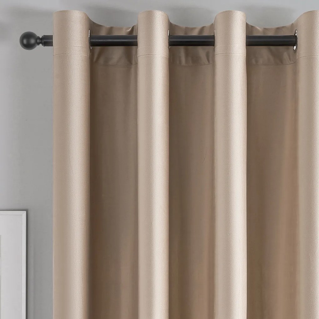 4Home Zasłona zaciemniająca Manila beżowy, 150 x 250 cm