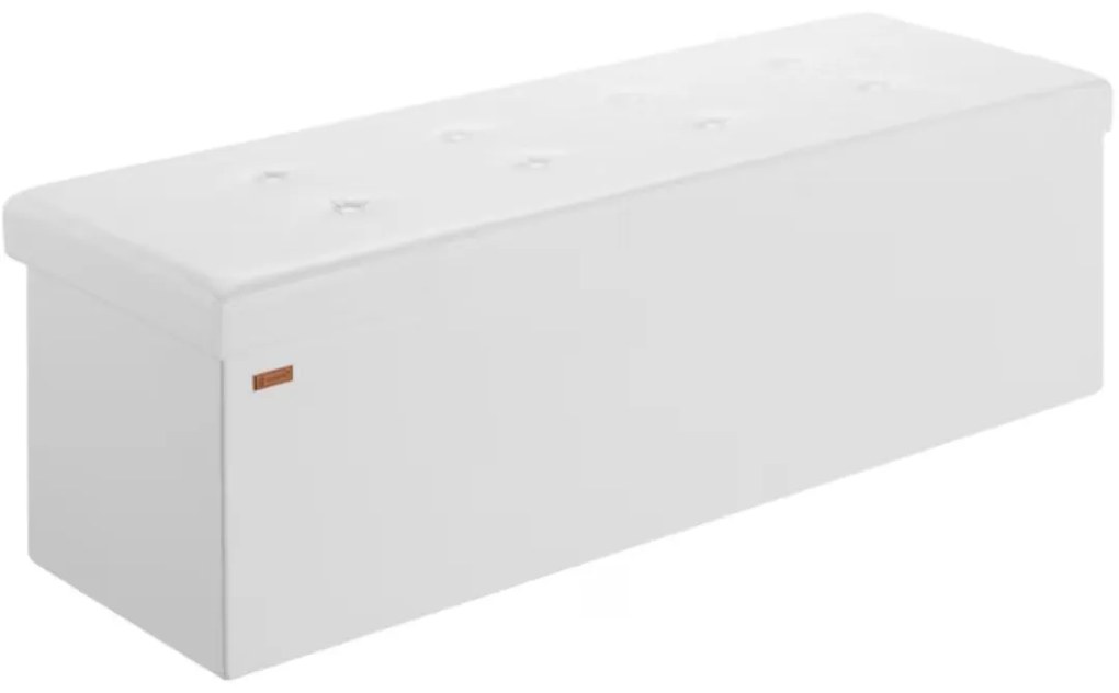 Taboretka z miejscem do przechowywania BELLA, 115x40x40cm, biała Casaria