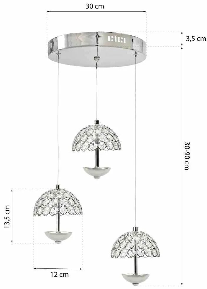 LAMPA WISZĄCA VENUS 3x5W LED na kole
