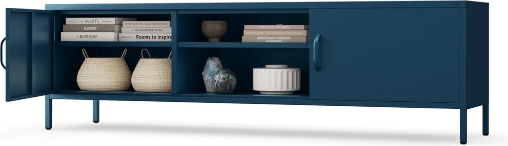 Metalowa szafka RTV Modern Rosaria XL, kolor granatowy