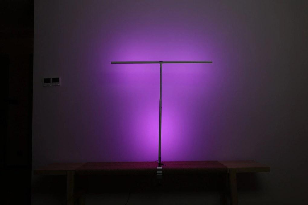 Lampa LED na biurko NOX z efektami RGBW, zacisk, pilot zdalnego sterowania