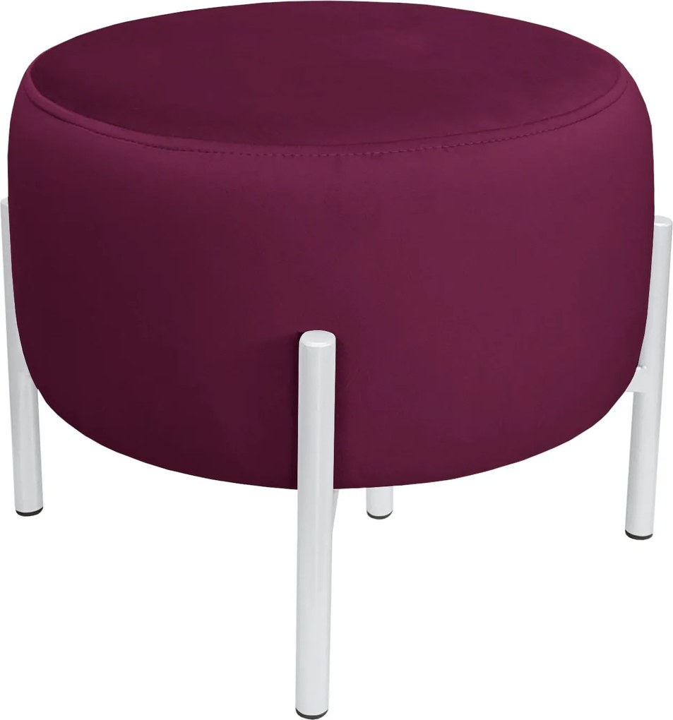 Pufa OLA loft ławka podnóżek metal : Kolor Stelaża - Biały, Kolor tkaniny - VELVET - MG02, Typ tkaniny - Velvet