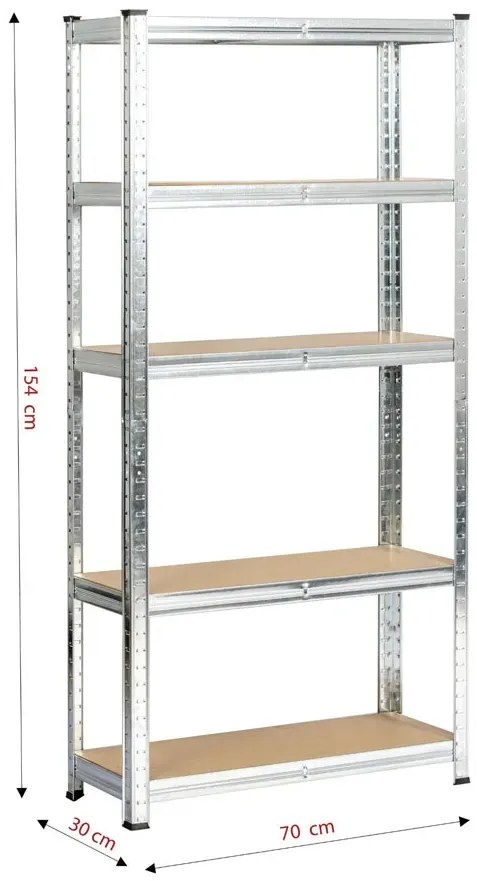 Srebrny regał metalowy 154 cm - Filove 3X