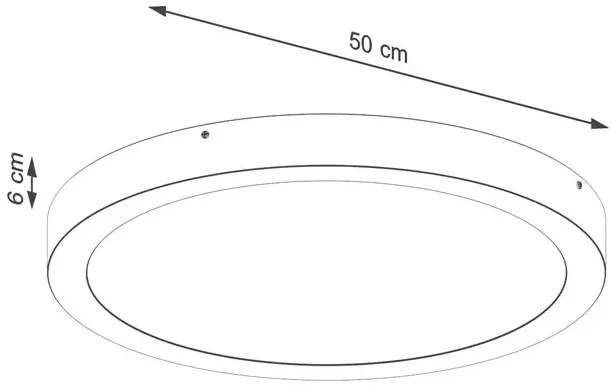 Czarny okrągły ledowy plafon 50 cm - A602 Izos 3X