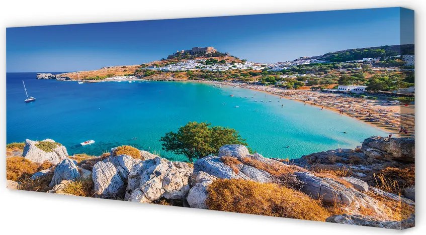 Duży obraz na płótnie Panorama Greckiego Wybrzeża