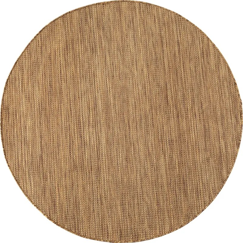 Dywan zewnętrzno-wewnętrzny Mira brązowy koło 120 cm x 120 cm