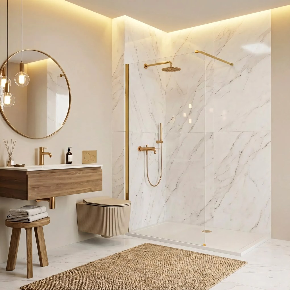 Kabina prysznicowa Walk-In Rea Flexi Transparent / Gold 70