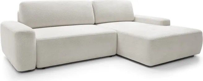 Narożnik BOULI Lewostronny z Elektryczną Regulacją wolnostojący tkanina Raven 21 Biały DOMO HOME