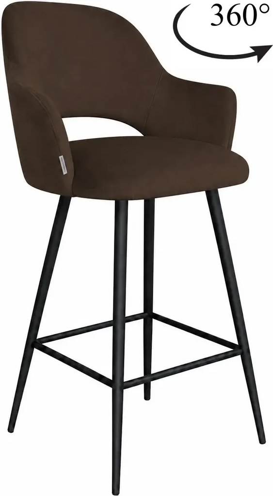 Hoker obrotowy 360° krzesło barowe Milano noga metalowa czarna MG05