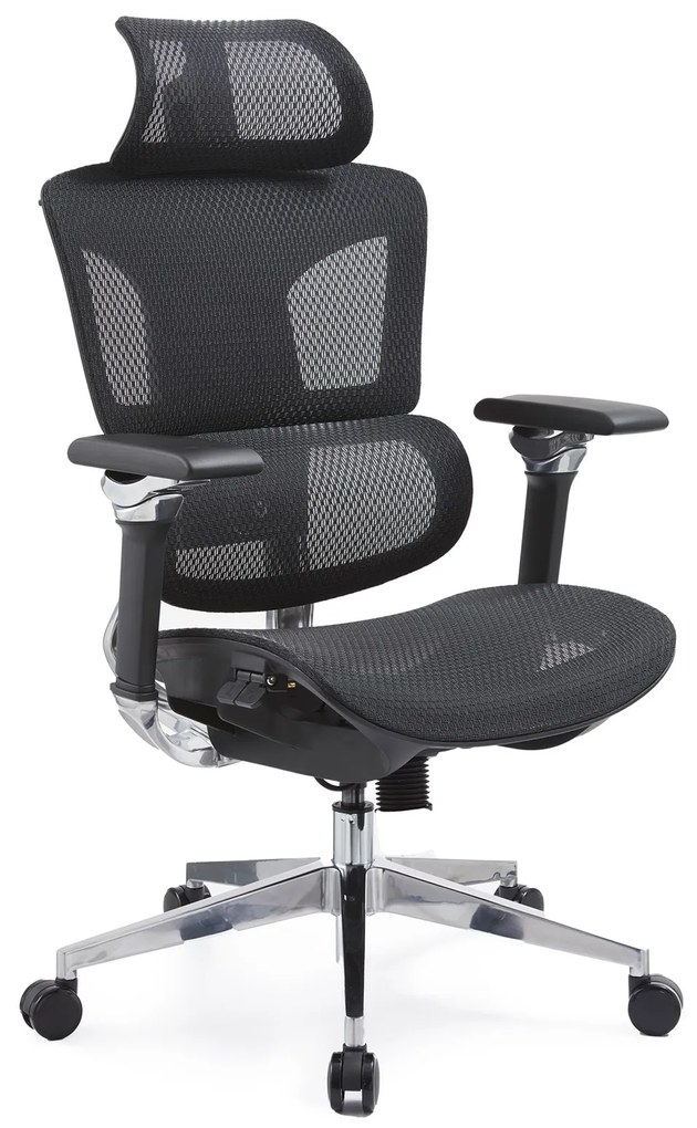 Ergonomiczny fotel Ergo Optimus – komfort na długie godziny pracy. Regulowane wsparcie lędźwiowe, podłokietniki 5D, oddychająca siatka Mesh i stylowy design idealny do biura.