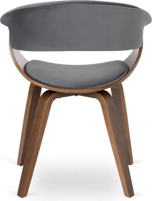 Krzesło Tapicerowane z Drewna Giętego Do Jadalni GARY Szare/Orzech Nowoczesne Loft