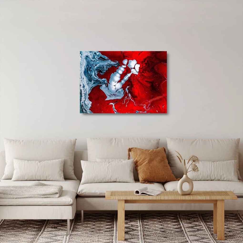 Obraz na szkle abstrakcyjnych plam (70x50 cm)