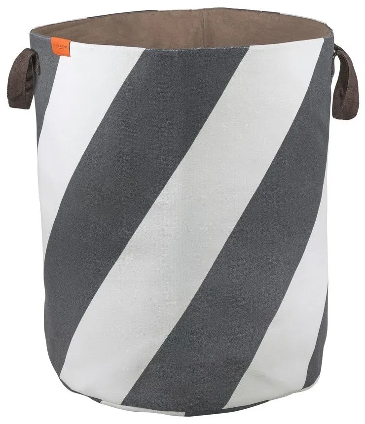 Szaro-kremowy tekstylny kosz na pranie 5 l Diagonal – Mette Ditmer Denmark