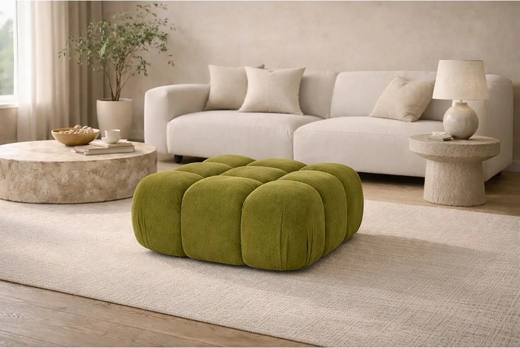 Pufa modułowa, tkanina welur Salvador, Oliwkowy, Selia