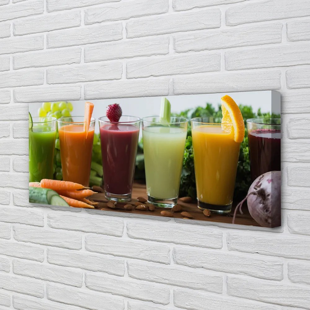 Obraz drukowany na płótnie Świeże Soki Warzywno-Owocowe
