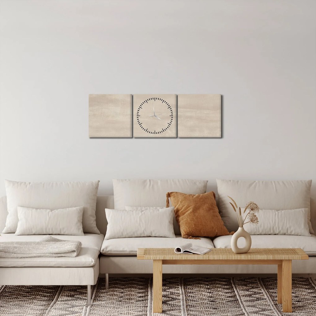 Obraz - Naturalny marmur (z zegarem) (90x30 cm)