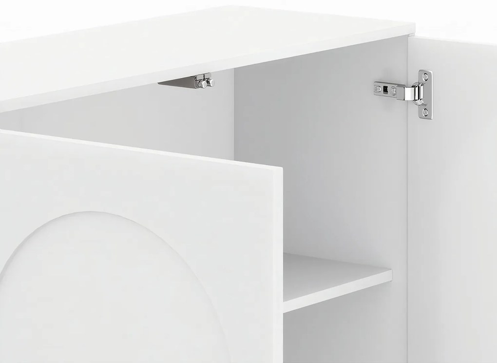 Komoda do Salonu Sypialni ANSA 204 cm Biała Czterodrzwiowa Nowoczesna