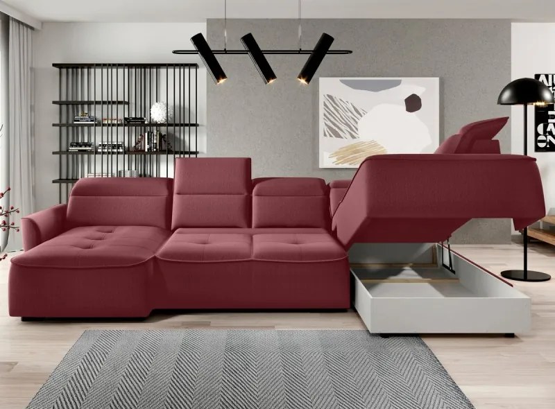 Narożnik MURILLO XL z elektryczną regulacją siedziska Prawostronny w tkaninie VOUGE 07 WERSAL