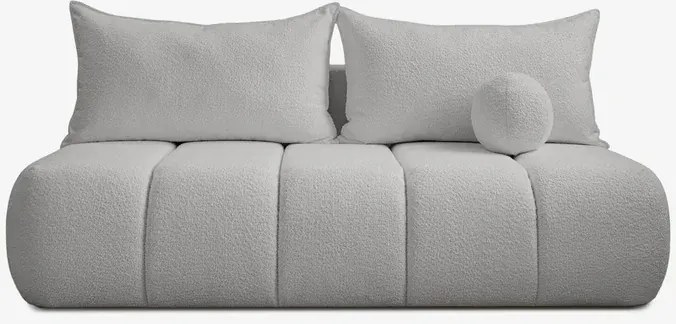 Sofa z Funkcją Spania SARIA Szara Boucle Nowoczesna