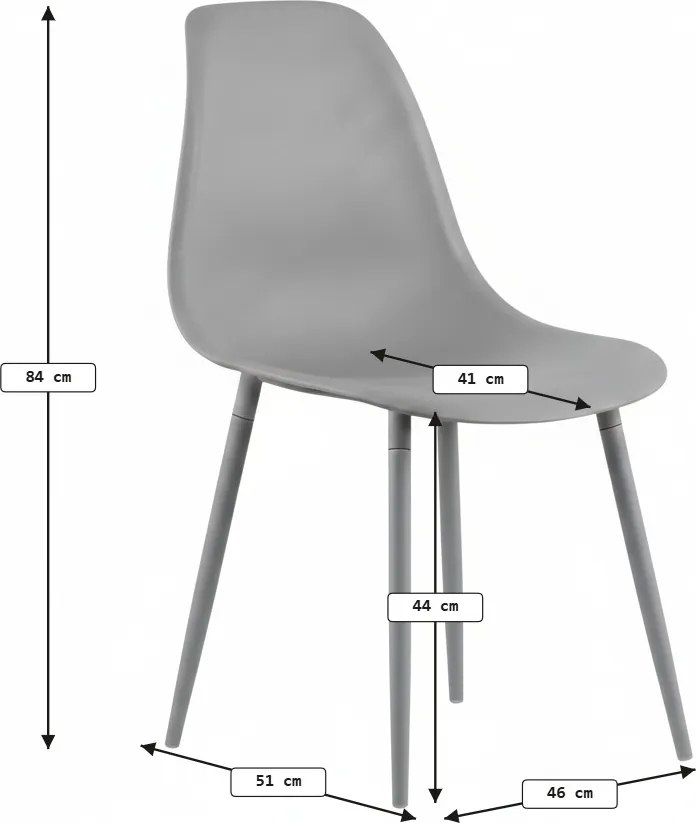 Krzesło do kuchni OSAKA plastikowe, jasnoszare
