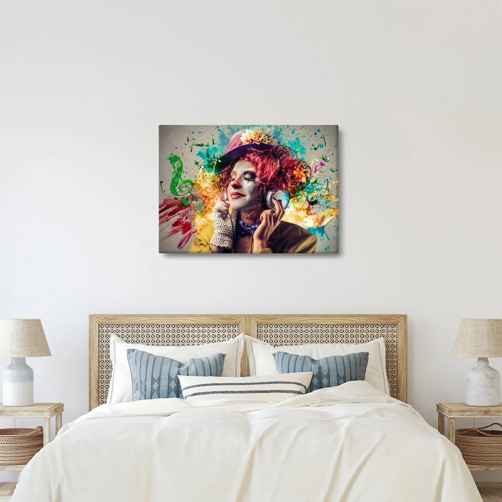 Obraz - Artystka ze słuchawkami (70x50 cm)
