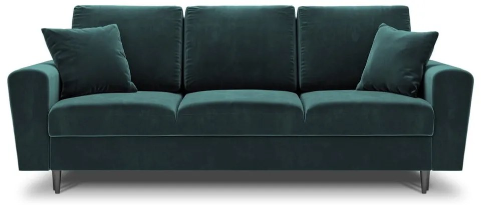 Morska aksamitna rozkładana/ze schowkiem sofa 235 cm Kyoto – Cosmopolitan Design