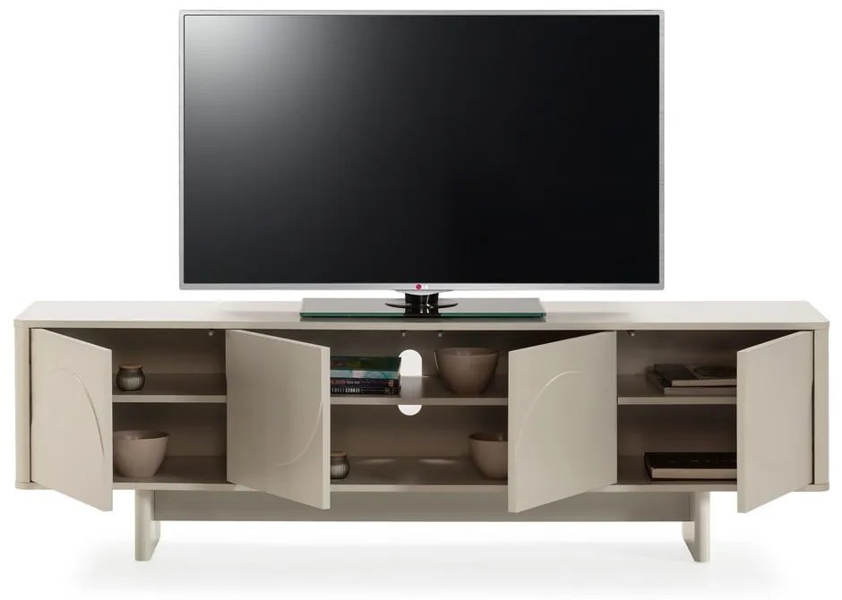 Kremowa szafka pod TV 180x55x40 cm Solei – MOME