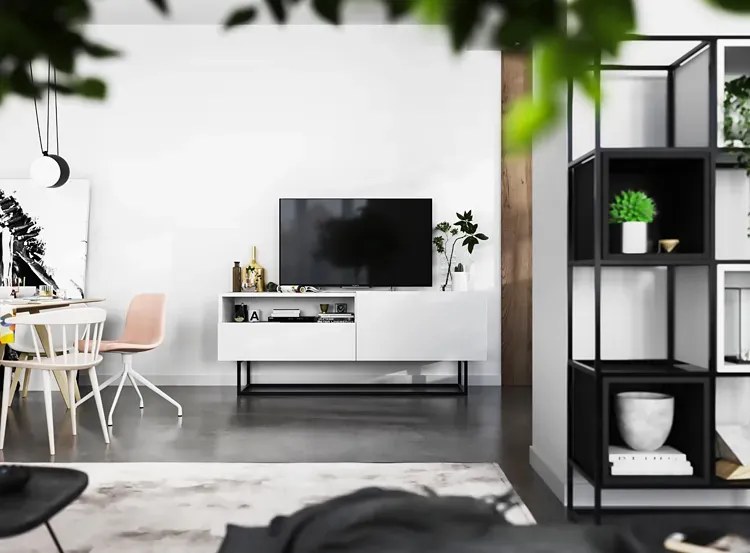 Szafka rtv z szufladą biała Z3-S16