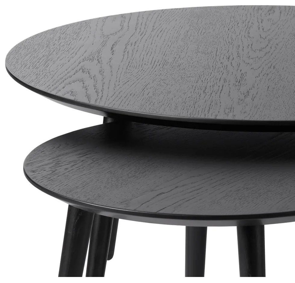 Czarne okrągłe stoliki zestaw 2 szt. ø 88 cm Adda – Unique Furniture