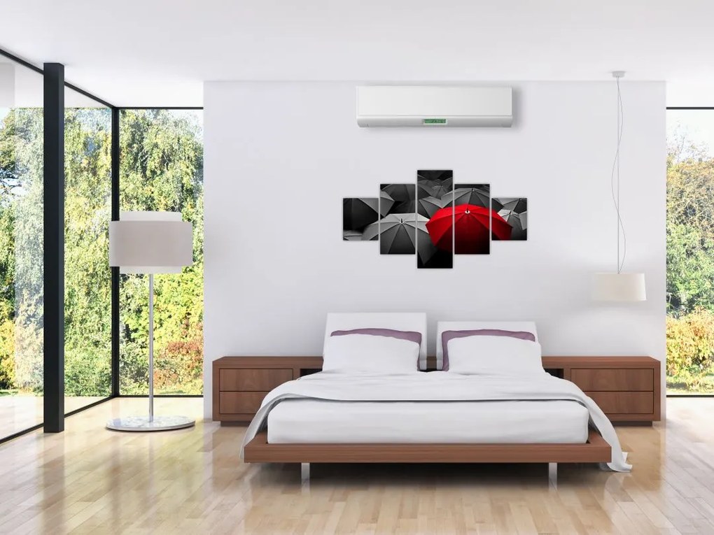 Obraz otwartych parasoli (125x70 cm)