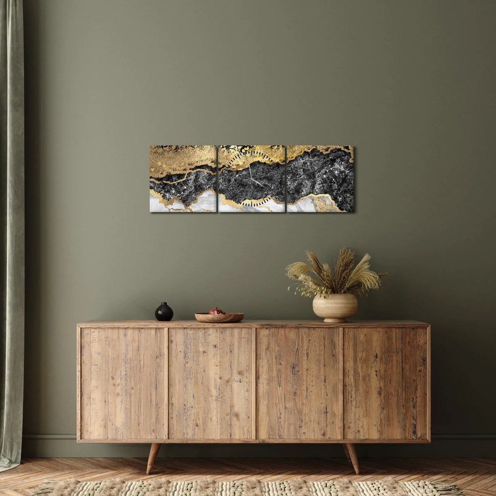 Obraz - marmur (z zegarem) (90x30 cm)