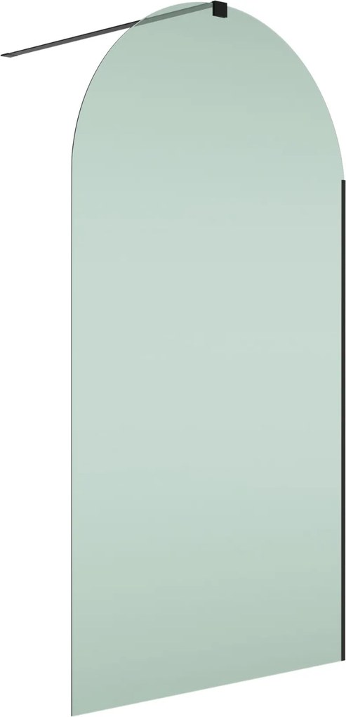 Ścianka prysznicowa WALK IN zielona 8mm półokrągła FIX MOLIS NATURE green oval MASSI I różne rozmiary : Kolor profili kabiny - czarny, Szerokość ścianki - 120 cm