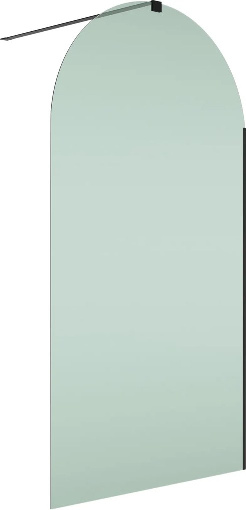 Ścianka prysznicowa WALK IN zielona 8mm półokrągła FIX MOLIS NATURE green oval MASSI I różne rozmiary : Kolor profili kabiny - złoty, Szerokość ścianki - 80 cm, Typ montażu - WALK in FIX (Do ściany)