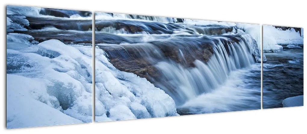 Obraz rzeki zimą (170x50 cm)