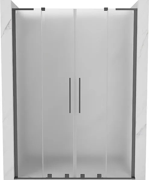 Mexen Velar L Duo drzwi prysznicowe rozsuwane 150 cm, szron, gun metal - 871-150-003-32-95