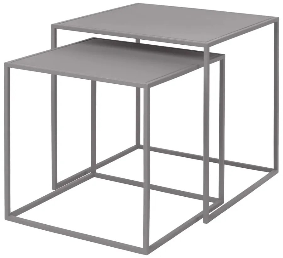 Jasnoszare metalowe stoliki zestaw 2 szt. 40x40 cm Fera – Blomus