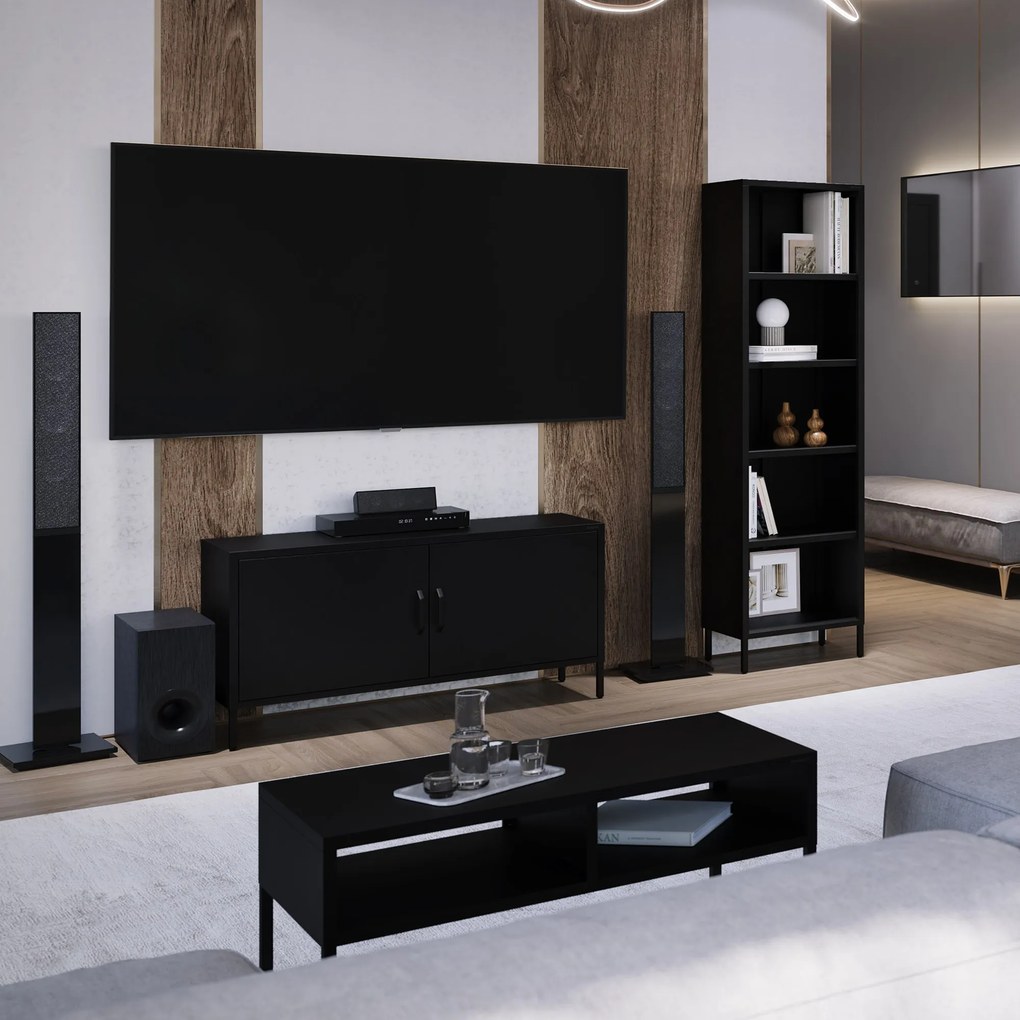 Stolik kawowy prostokątny czarny MATTEO 900 x 450 x 450 mm