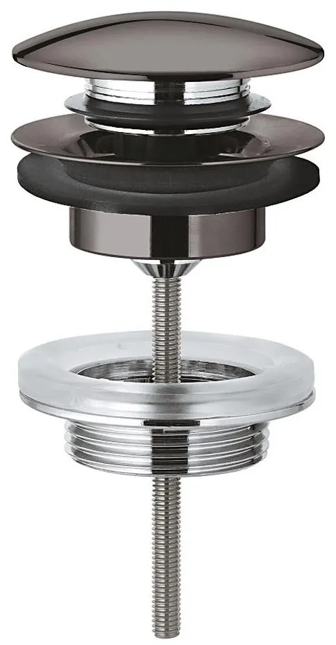 GROHE 65807A00 - Zestaw odpływowy z korkiem do umywalek z przelewem, grafitowy
