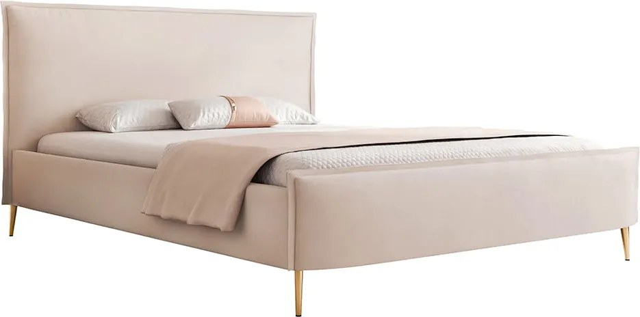 Łóżko tapicerowane CANDY SLIM z pojemnikiem na pościel na wysokich nóżkach