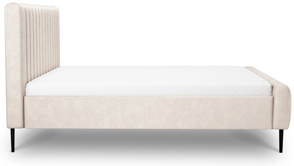 Łóżko sypialniane Nicole 180x200 - beżowy welwet hydrofobowy Salvador (SIC) 1 / nogi czarne