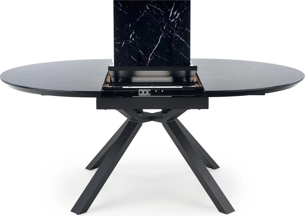 Okrągły stół rozkładany z marmurowym blatem Vertigo