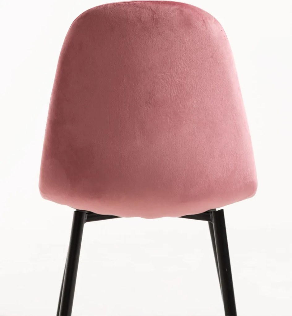 Zestaw 4 Krzese Teok Black Aksamitne