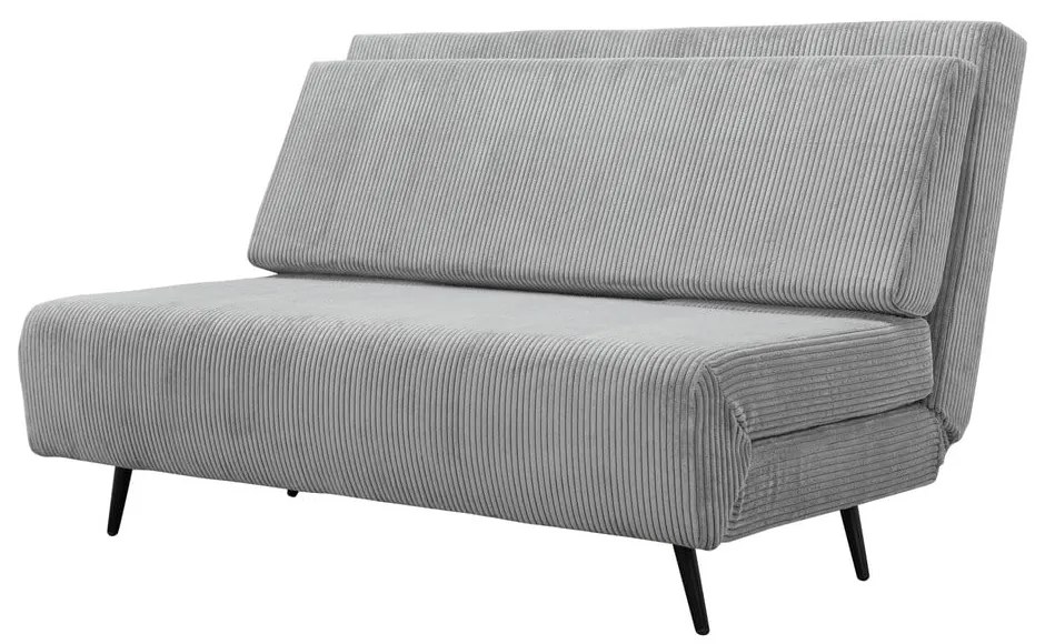 Jasnoszara sztruksowa rozkładana sofa 140 cm Mallory – Støraa