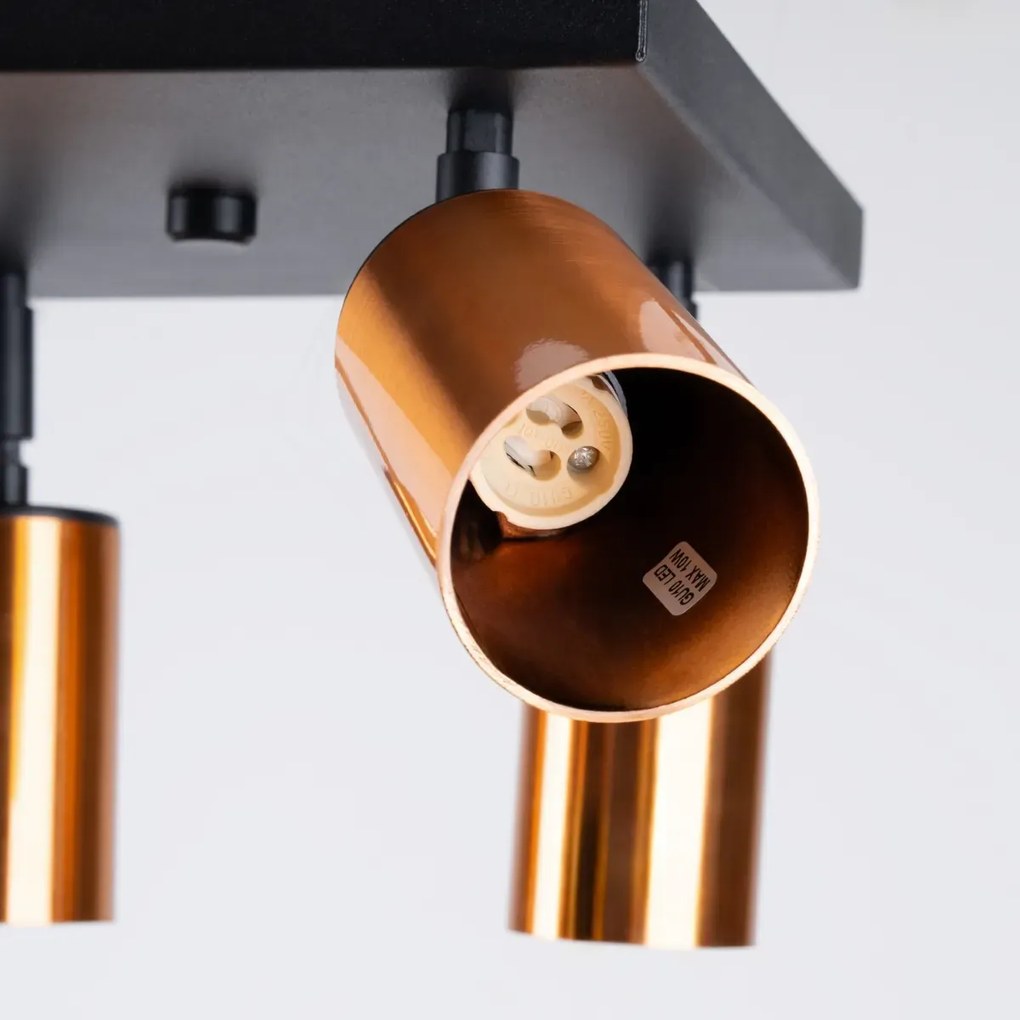 Plafon WINX 4 czarny/miedziany SOLLUX  LIGHTING
