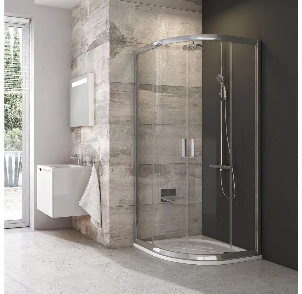 Ravak 3B240C00Z1B-Kabina prysznicowa czteroczęściowa półokrągła BLIX 80x80cm chrom błyszczący