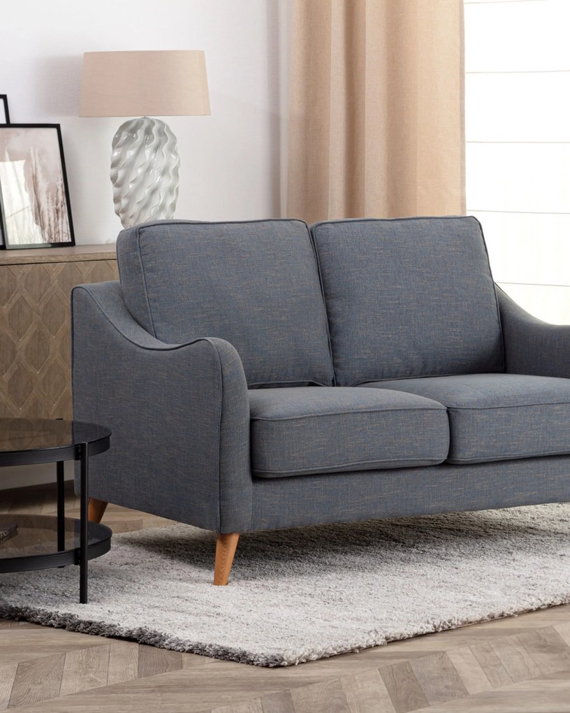 Sofa Venuste denim blue/brown 2-os.