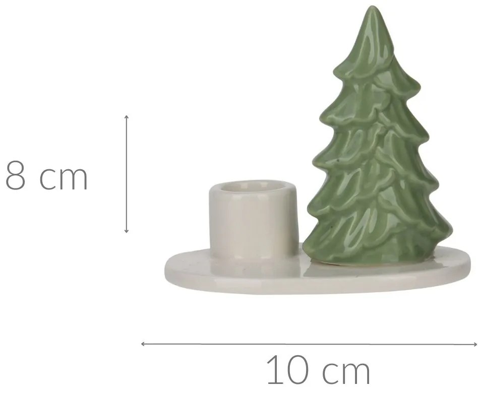 Świecznik świąteczny z choinką, 8 cm