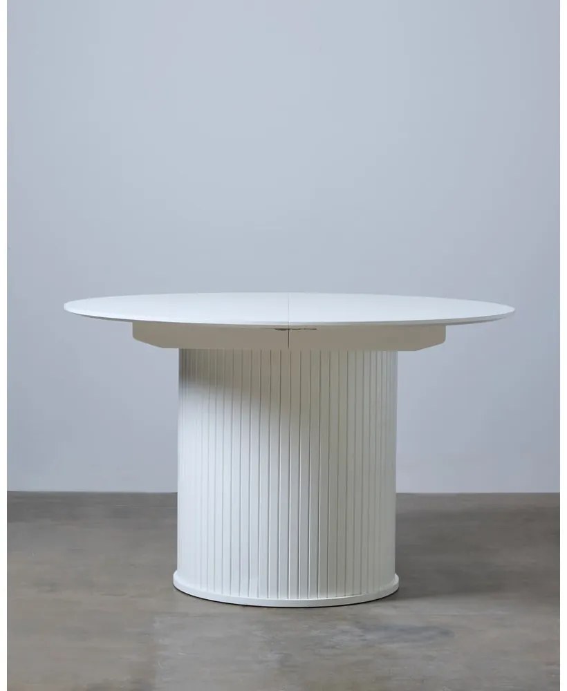 Okrągły rozkładany stół z dodatkowym blatem ø 120 cm Nola – Unique Furniture